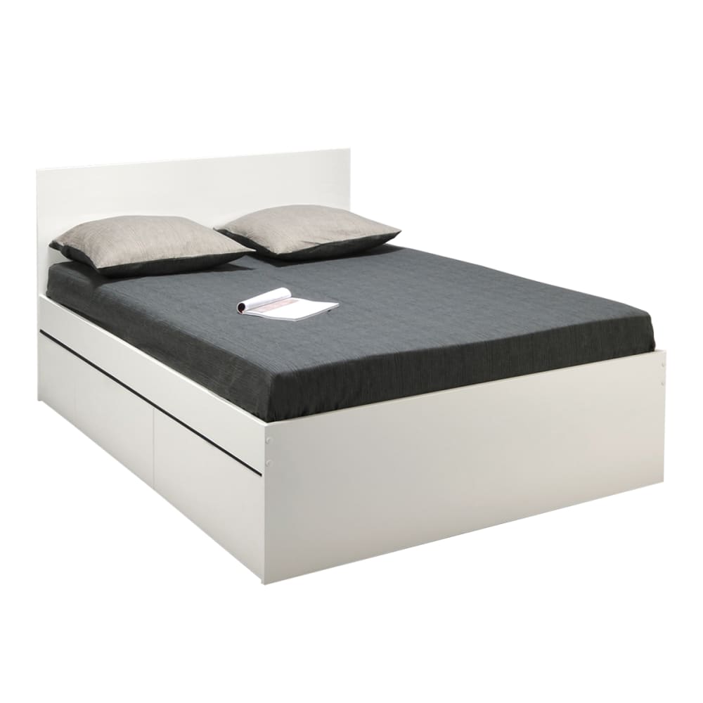 Lit 140x190 cm avec tiroir lit 90x190 cm avec chevet et 2 tiroirs