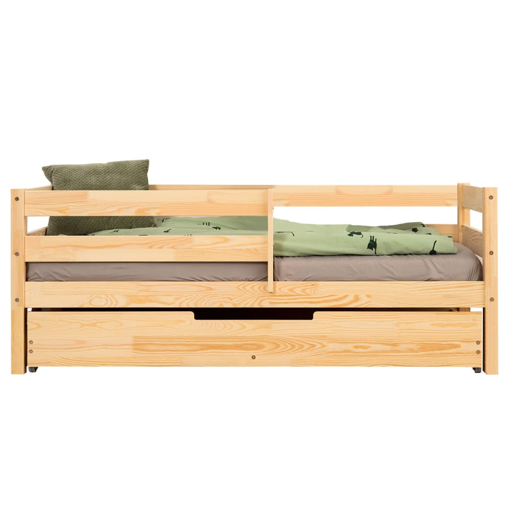 Lit 90x200 sommier et tiroir inclus bois marron Lit 90x200 sommier et tiroir inclus bois marron