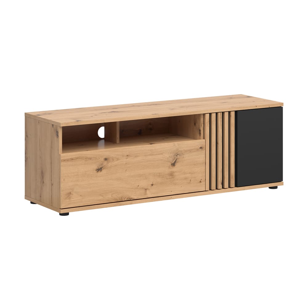 Meuble TV 1 porte 1 tiroir stratifiés beige