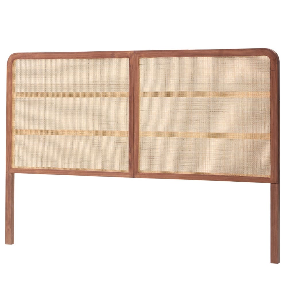 Tête de lit 160 en bois et rotin