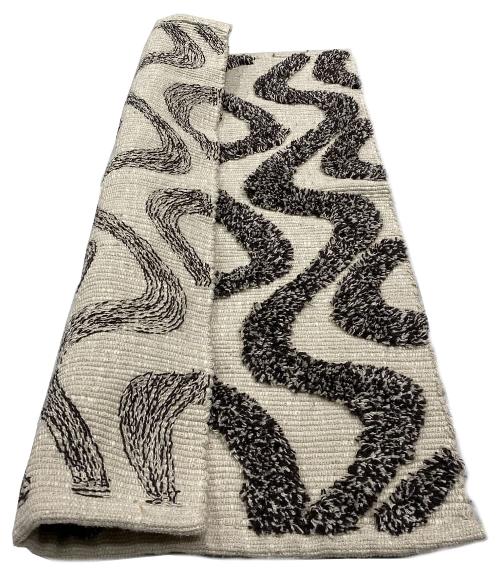 Tapis rectangulaire en coton avec motifs marrons et écrus 50 x 80 cm — vue 4