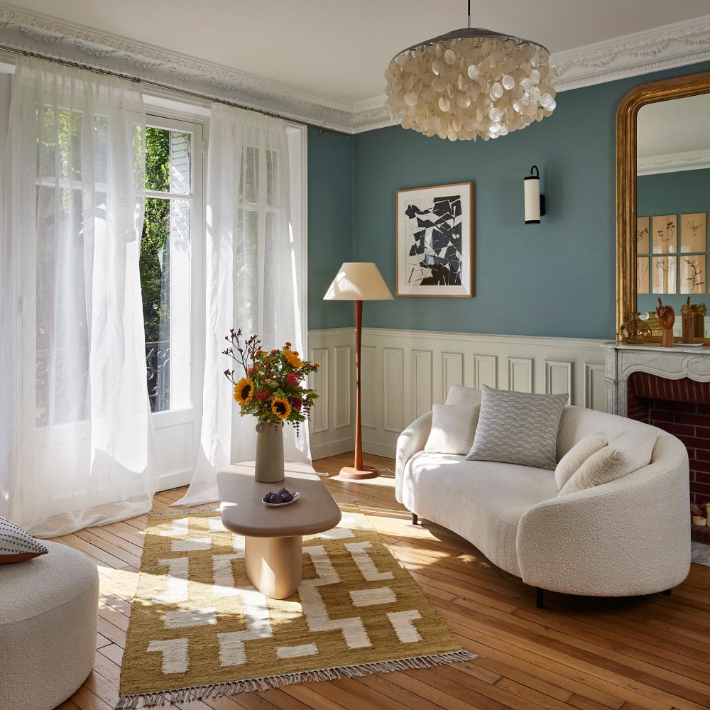 Voilage en lin blanc 200x280 cm