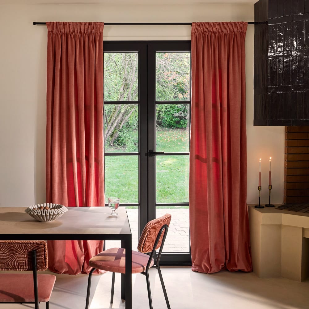 Rideau en polyester rose 135x280 cm