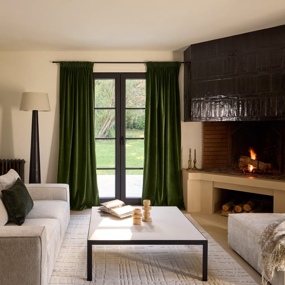 rideau en polyester vert