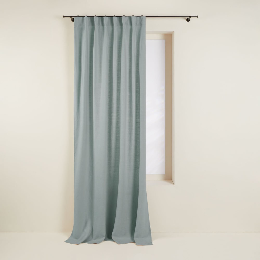 rideau en lin vert 145x275