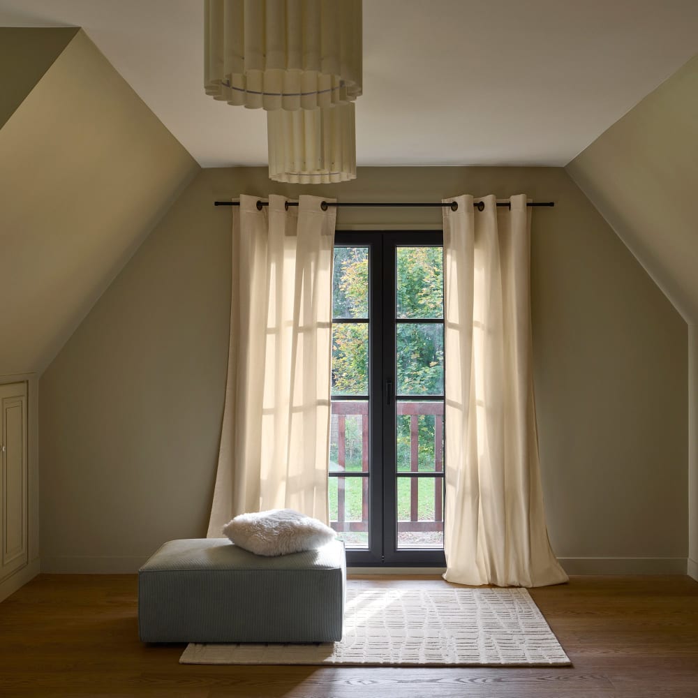 Rideau en polyester ecru 137x350 cm