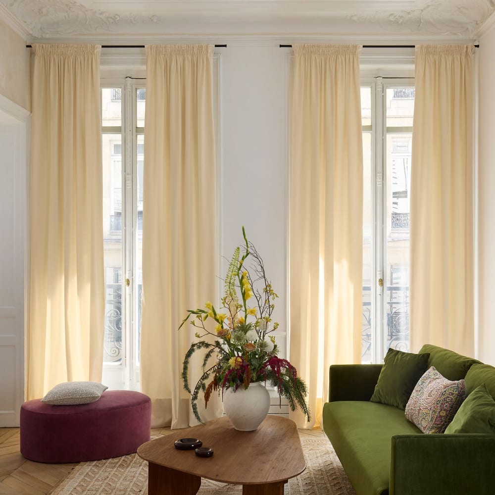 Rideau en polyester ecru 135x280 cm