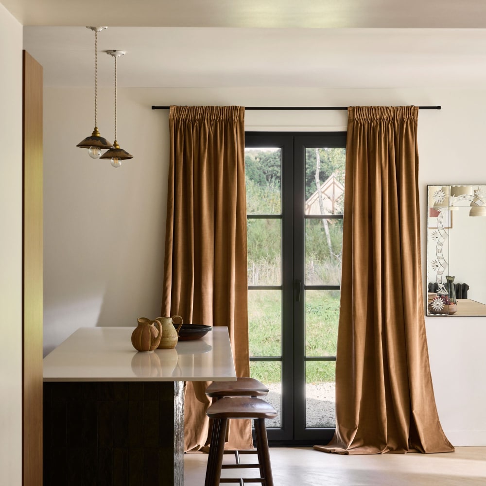 rideau en polyester marron