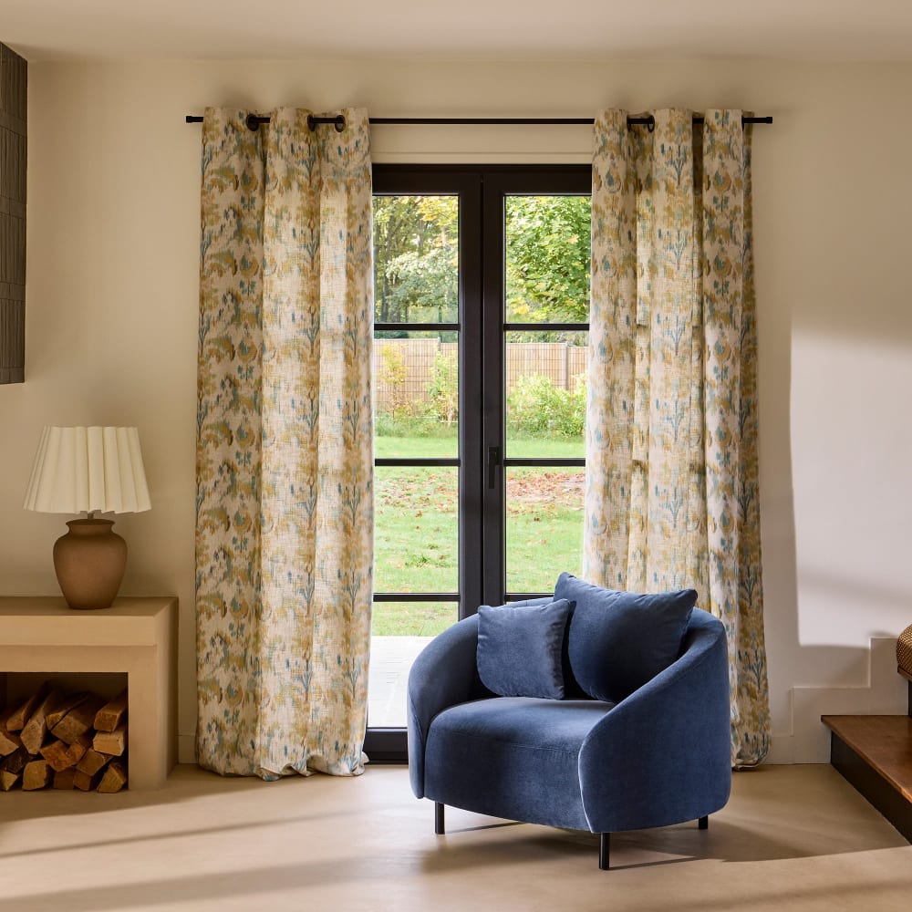 Rideau en polyester jaune 145x270 cm