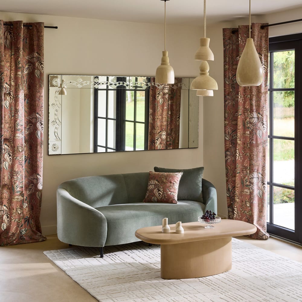 Rideau en polyester orange 145x270 cm