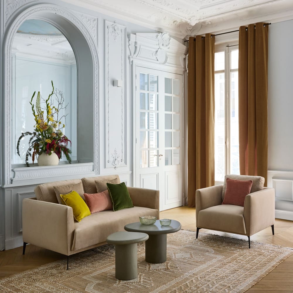 Rideau en polyester marron 137x280 cm