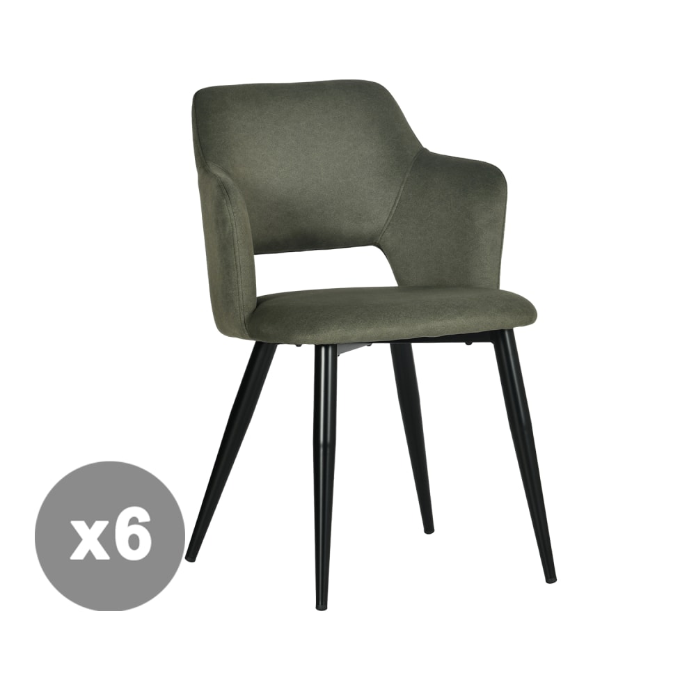 Lot de 6 chaises salle - pieds