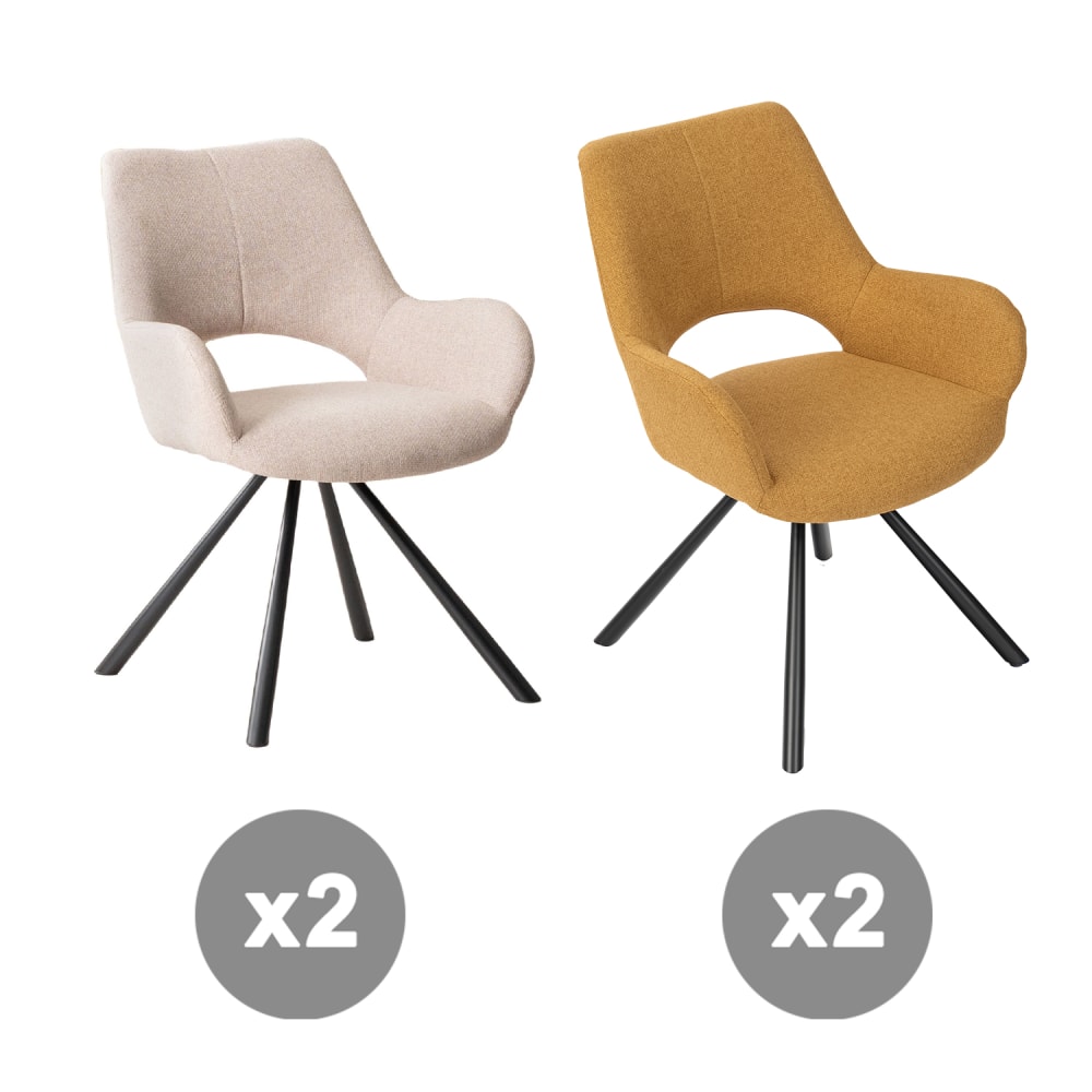 Lot de 4 chaises en tissu
