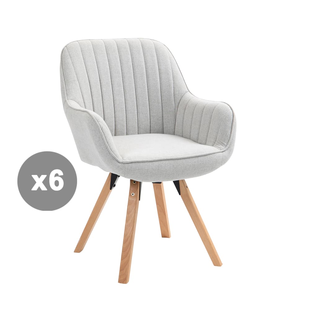 Lot 6 chaises salle - accoudoirs