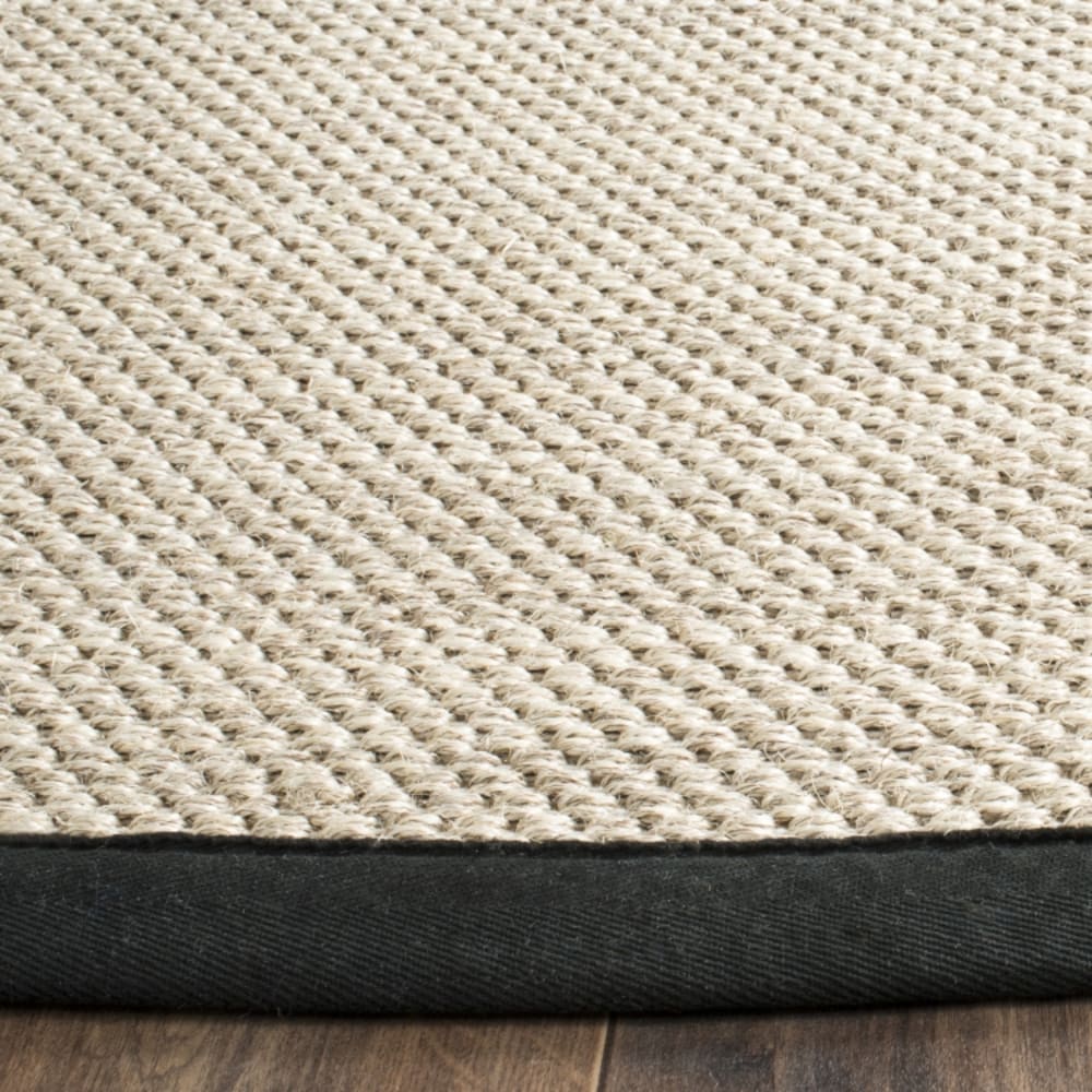 Tapis fibre naturelle en sisal blanc/noir, 91 x 91 cm — vue 3