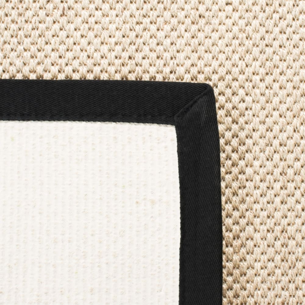 Tapis fibre naturelle en sisal blanc/noir, 91 x 91 cm — vue 4