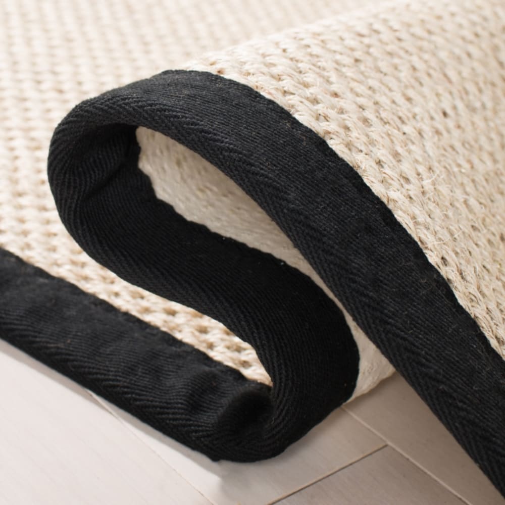 Tapis fibre naturelle en sisal blanc/noir, 183 x 183 cm — vue 4