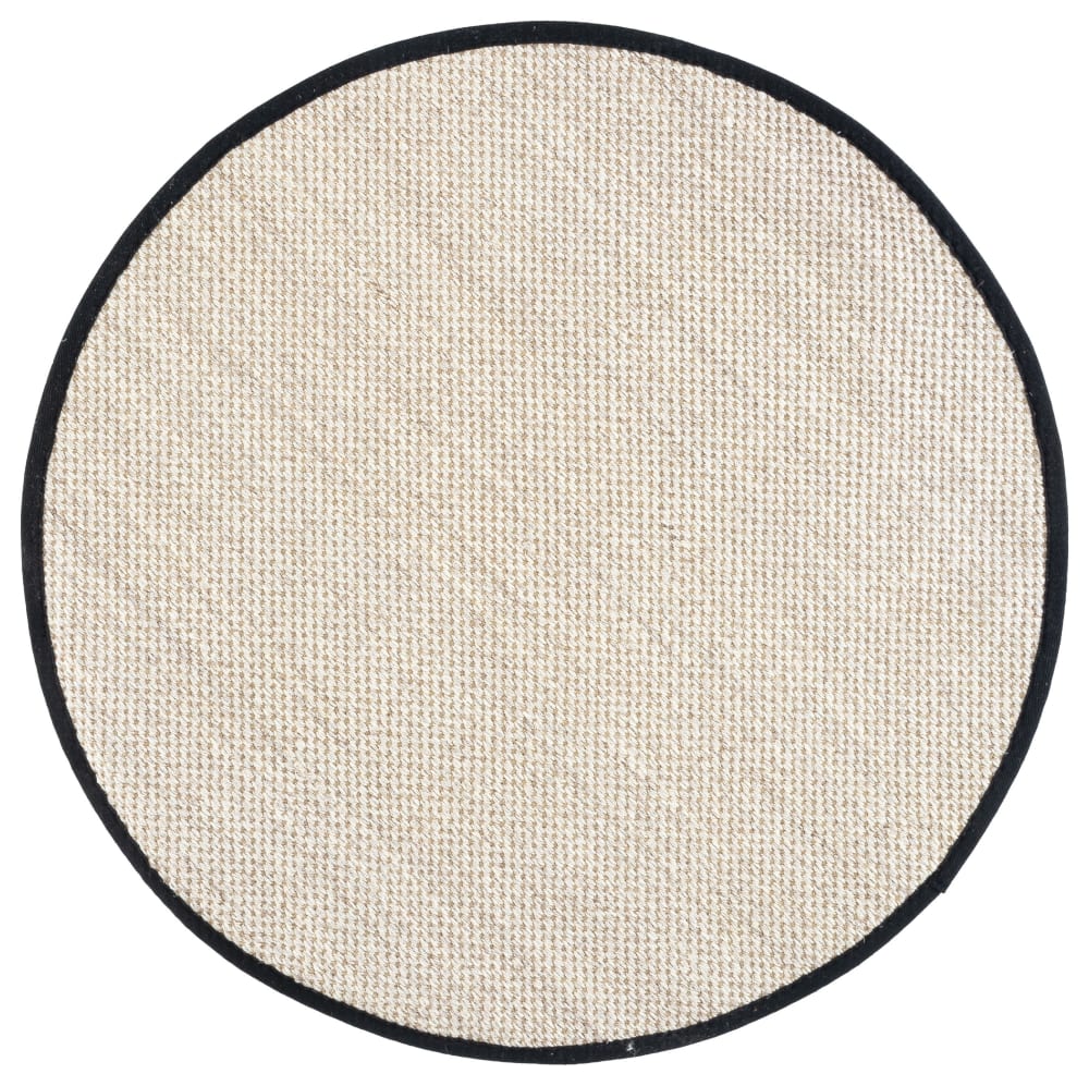 Tapis fibre naturelle en sisal blanc/noir, 91 cm