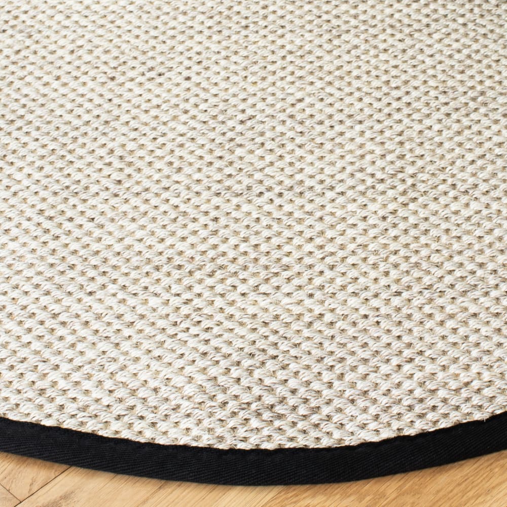 Tapis fibre naturelle en sisal blanc/noir, 91 cm — vue 4