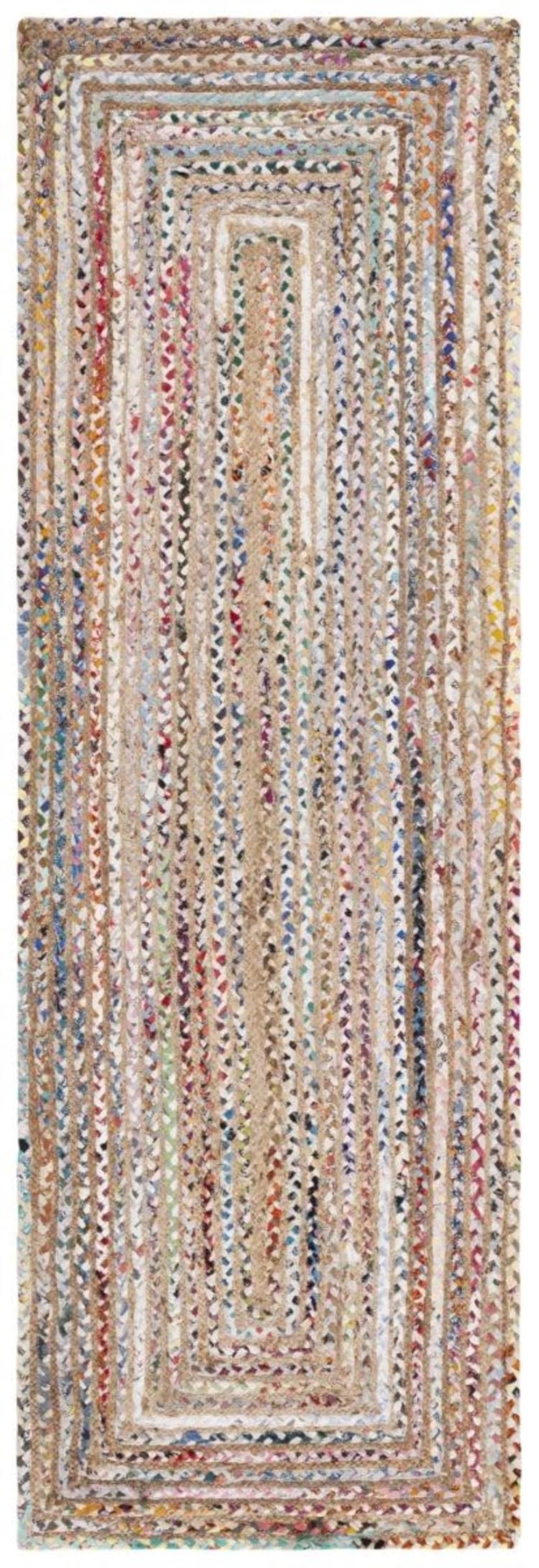 Tapis jute/coton beige/multicolore 69 x 152 cm