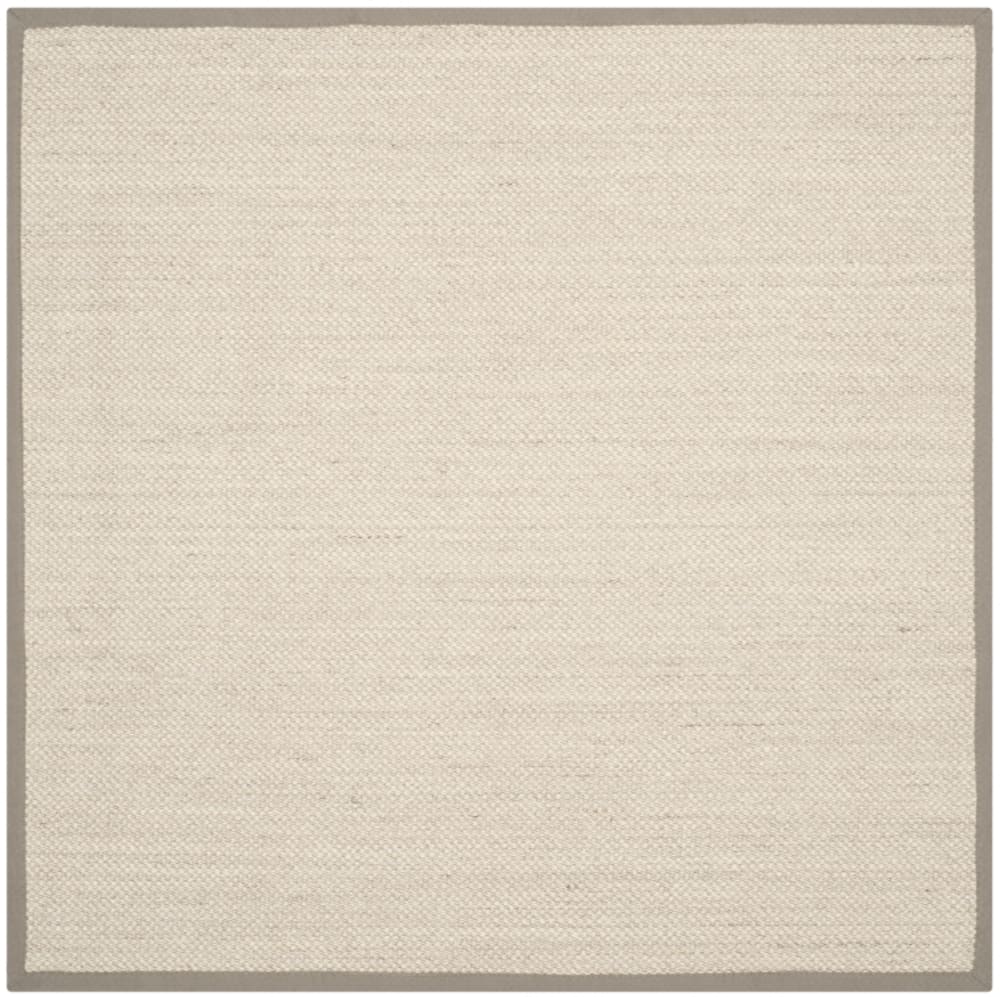 Tapis fibre naturelle en sisal blanc/vert, 91 x 91 cm