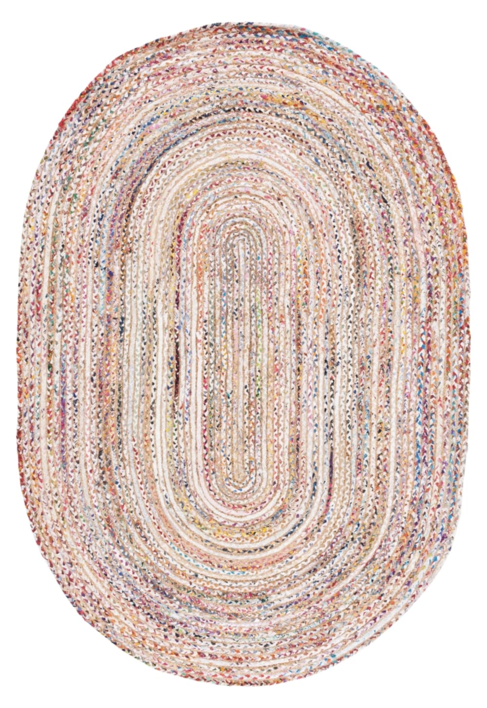 Tapis jute/coton beige / multicolore 152 x 244 cm