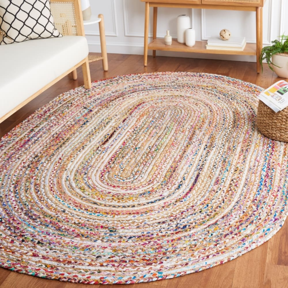 Tapis côtier en jute beige/multicolore, 152 x 244 cm — vue 3
