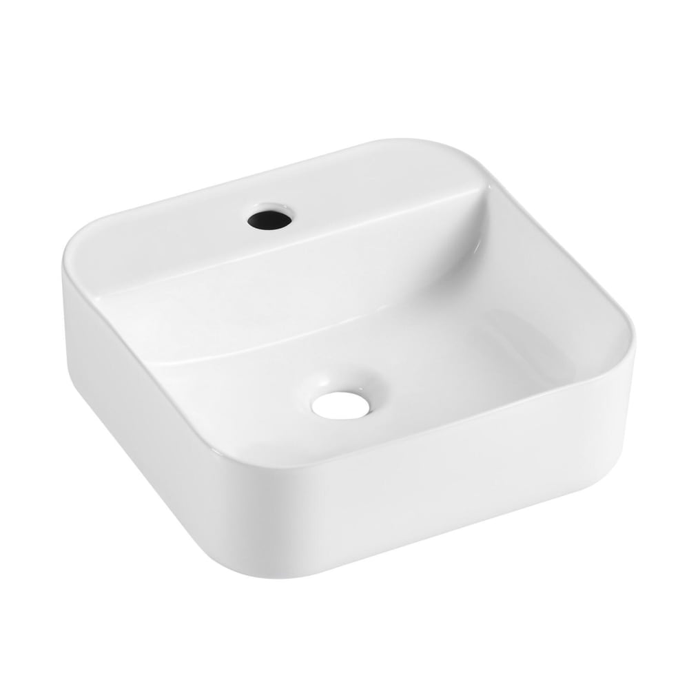 Vasque à poser rectangulaire  en céramique blanche 36cm