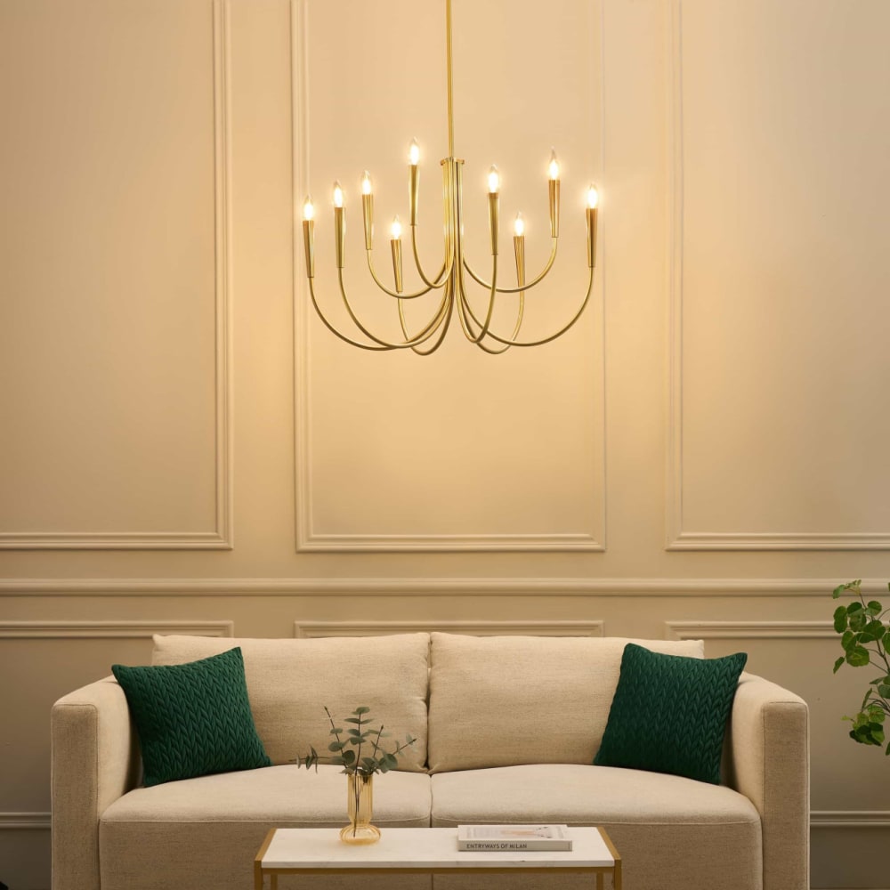 Kosilum Kronleuchter aus Eisen 50 cm, Gold Gold Metall