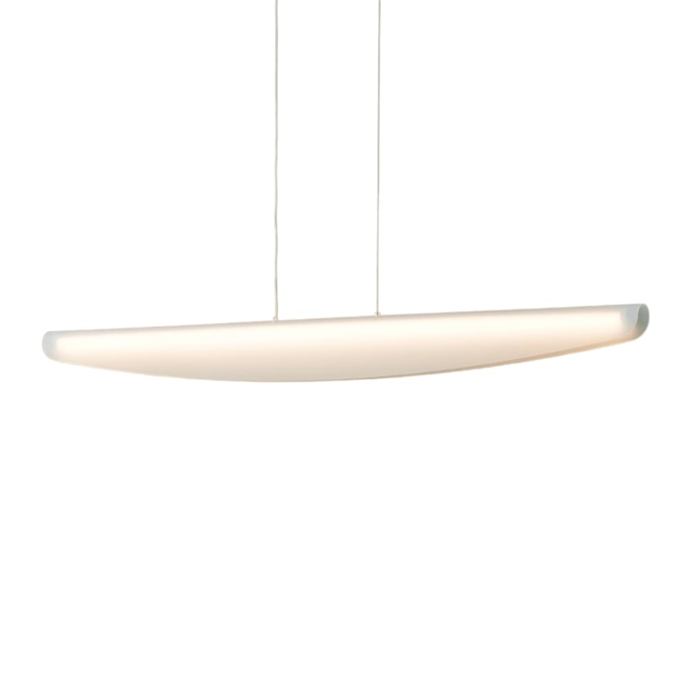Kosilum Hängeleuchte aus Aluminium und Acryl 115 cm, Beige et blanc Beige Metall