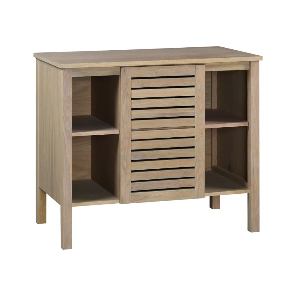 Meuble simple vasque  sur pieds en chêne naturel 90 cm