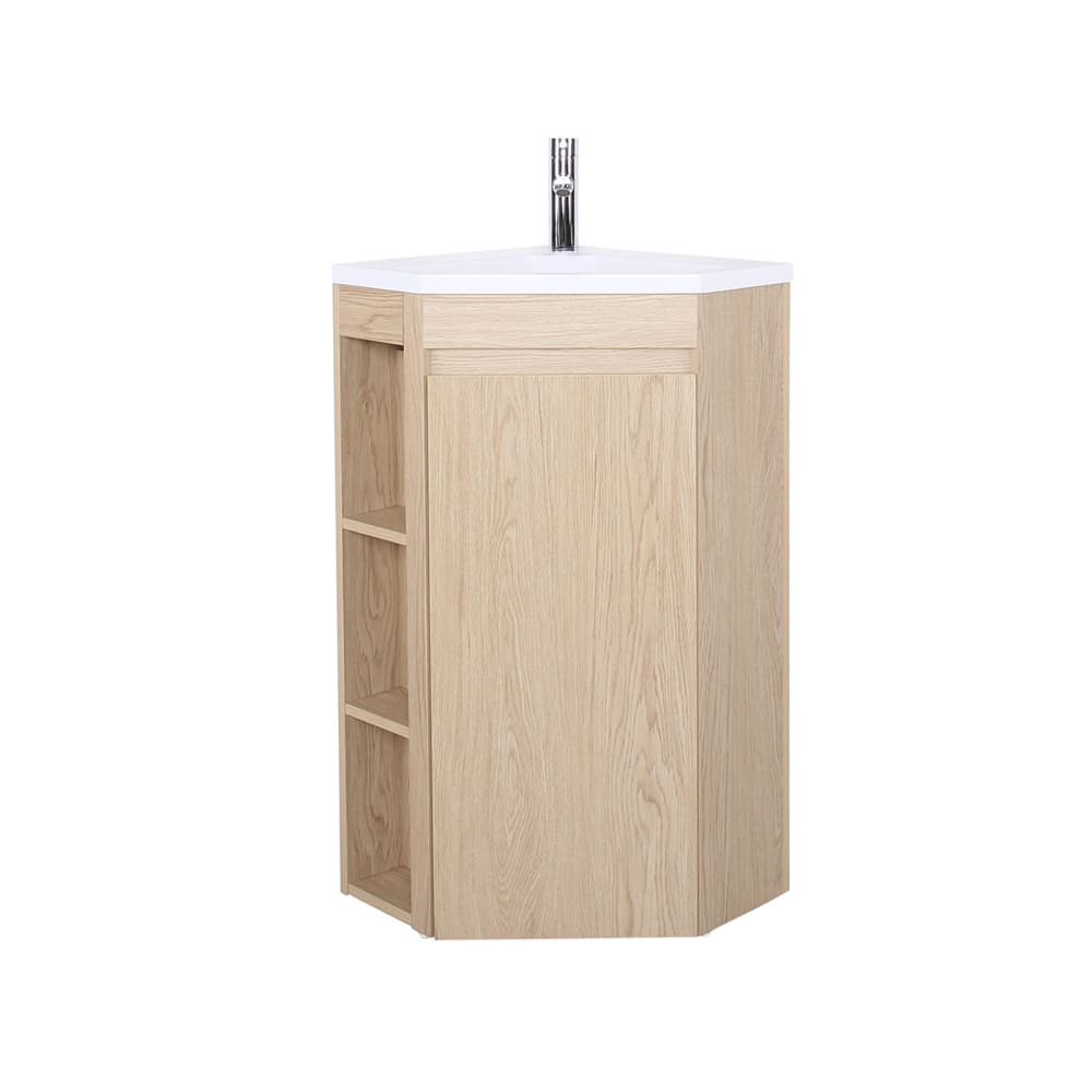 Meuble sous vasque d'angle  sur pieds avec vasque et robinet