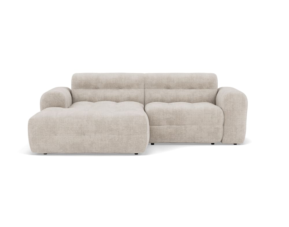 Canapé d'angle gauche 4 places en velours texturé beige