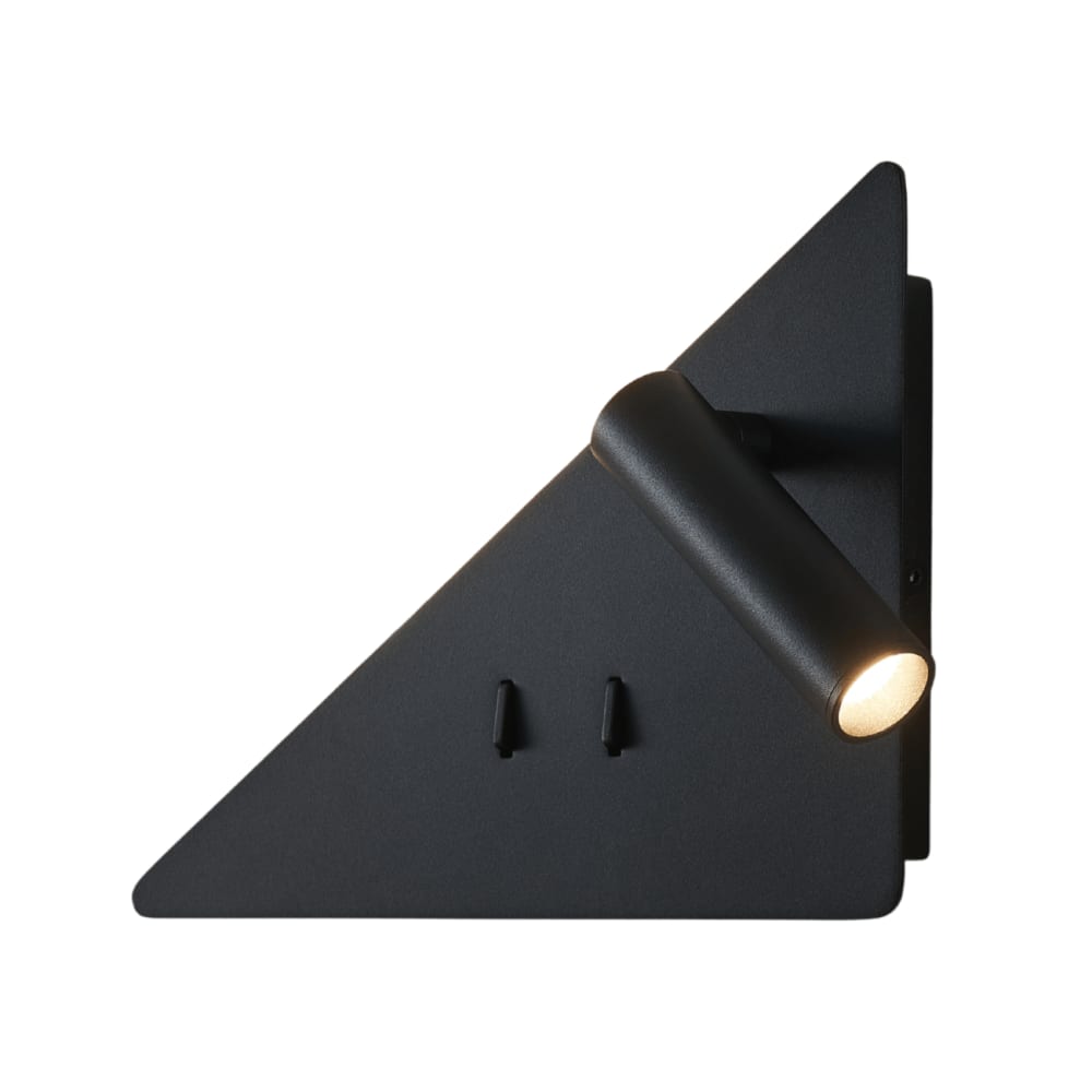 Wandleuchte aus Metall, Acryl und Aluminium 22 cm, Schwarz -