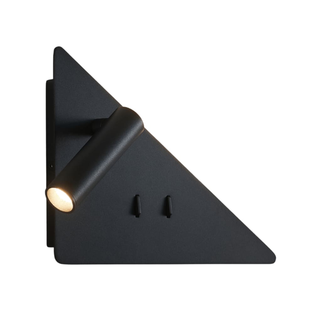Kosilum Wandleuchte aus Metall, Acryl und Aluminium 22 cm, Schwarz Schwarz Metall