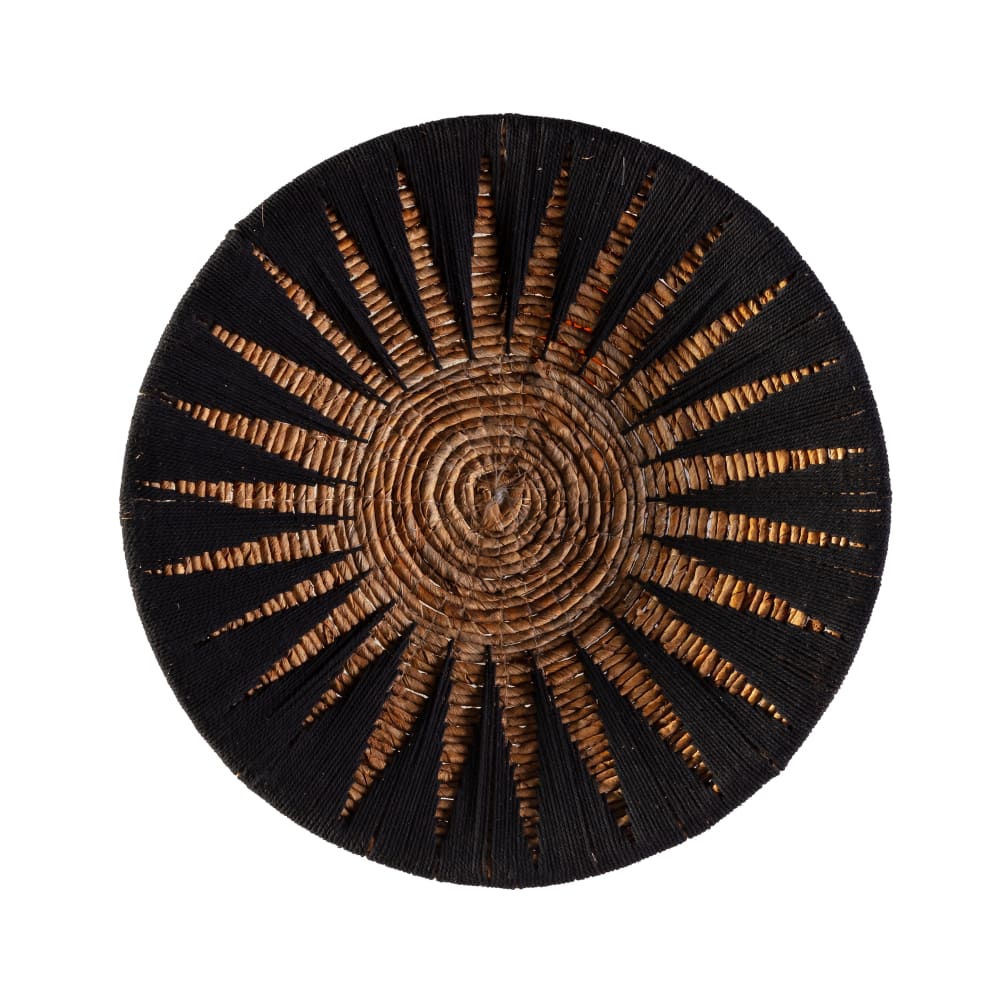 plato decorativo 50x50x2 hoja de banana negronatural