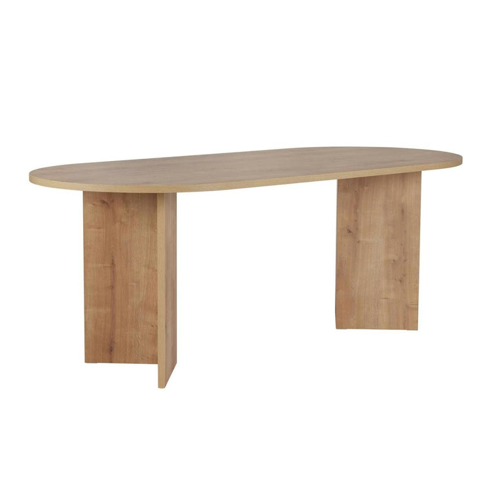 Table à manger ovale 200 cm décor chêne