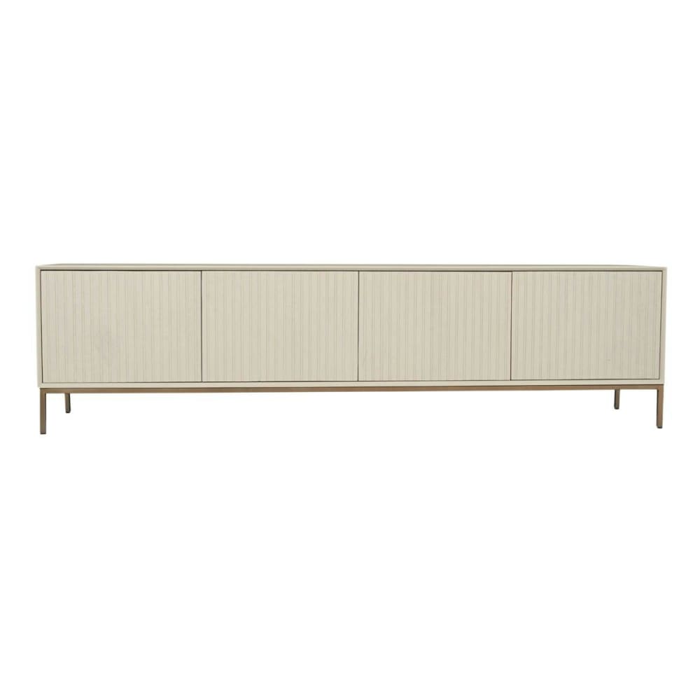 Meuble TV 210 cm en bois beige 4 portes