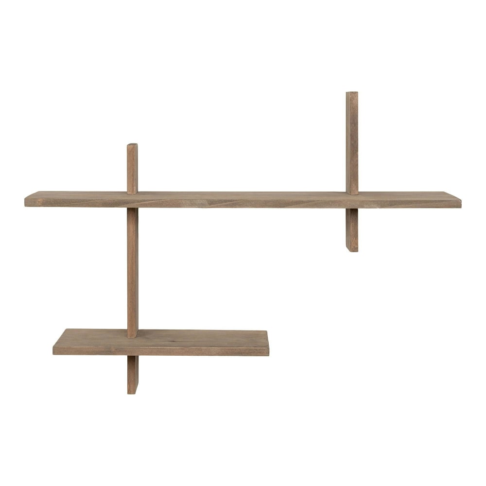 Etagère murale déstructurée 2 niveaux en bois