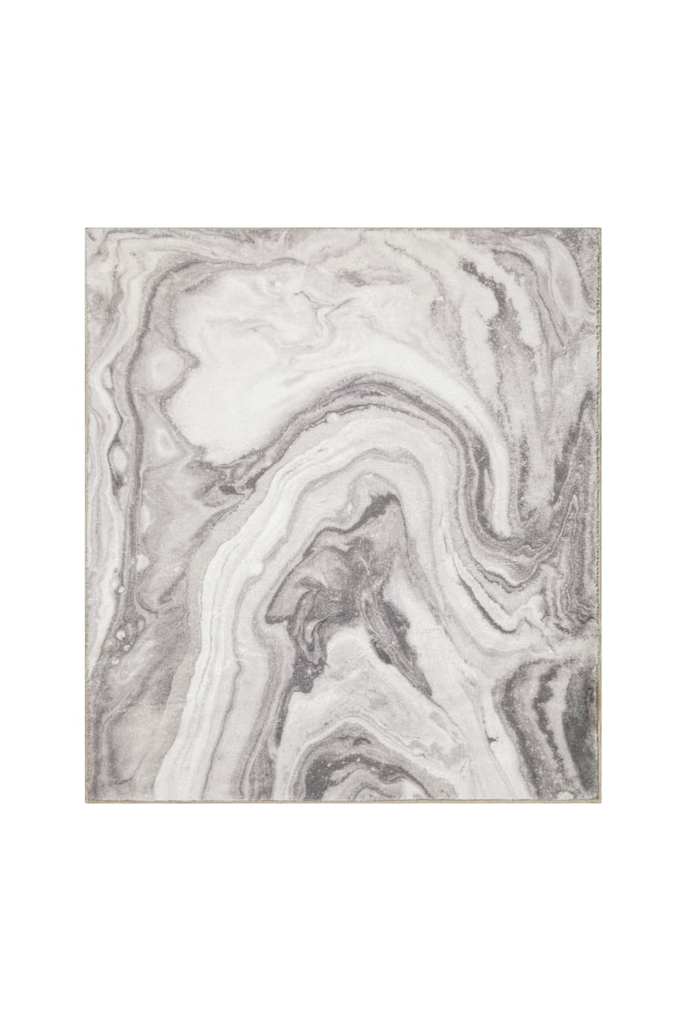 Tapis de bain effet marbre gris et blanc 55x65