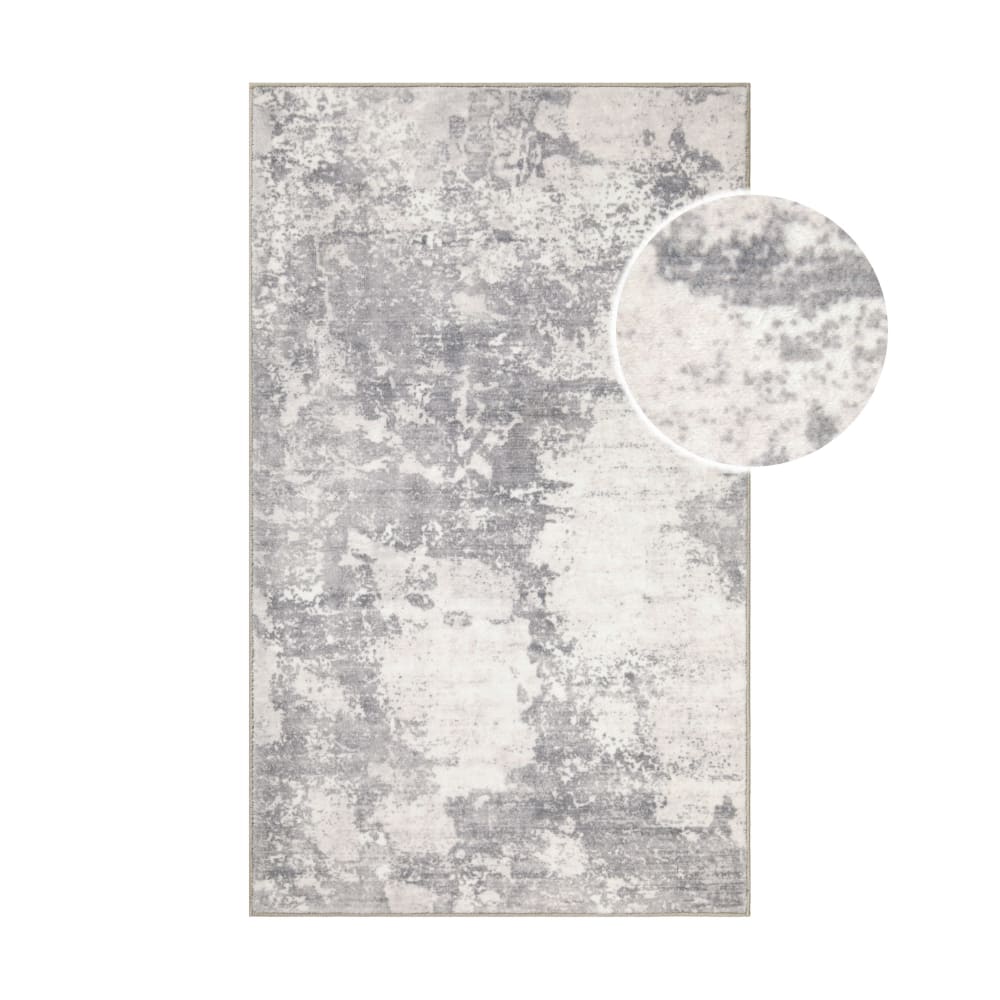 Tapis de bain effet vintage gris et blanc 60x100 — vue 4