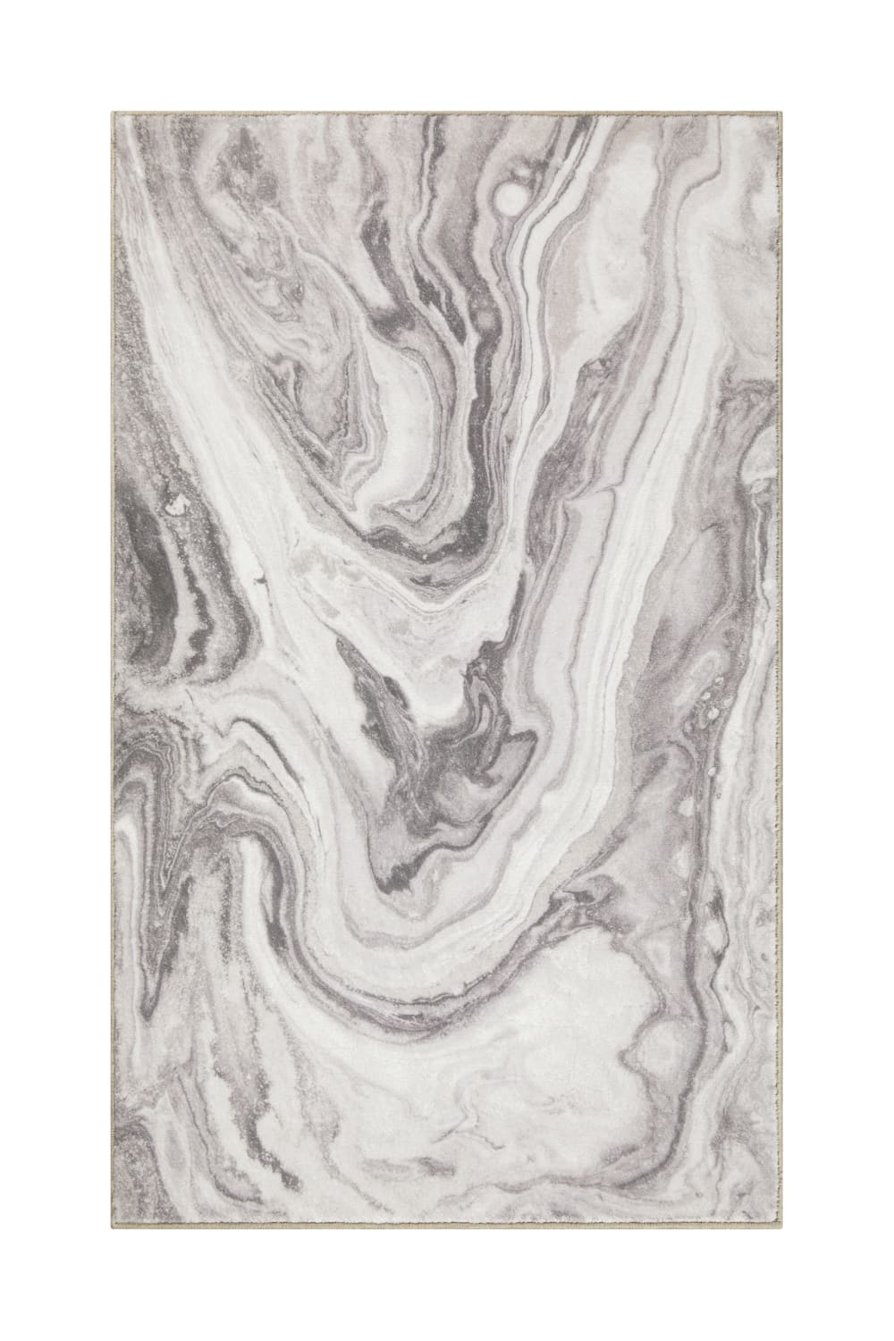 Tapis de bain effet marbre gris et blanc 70x120