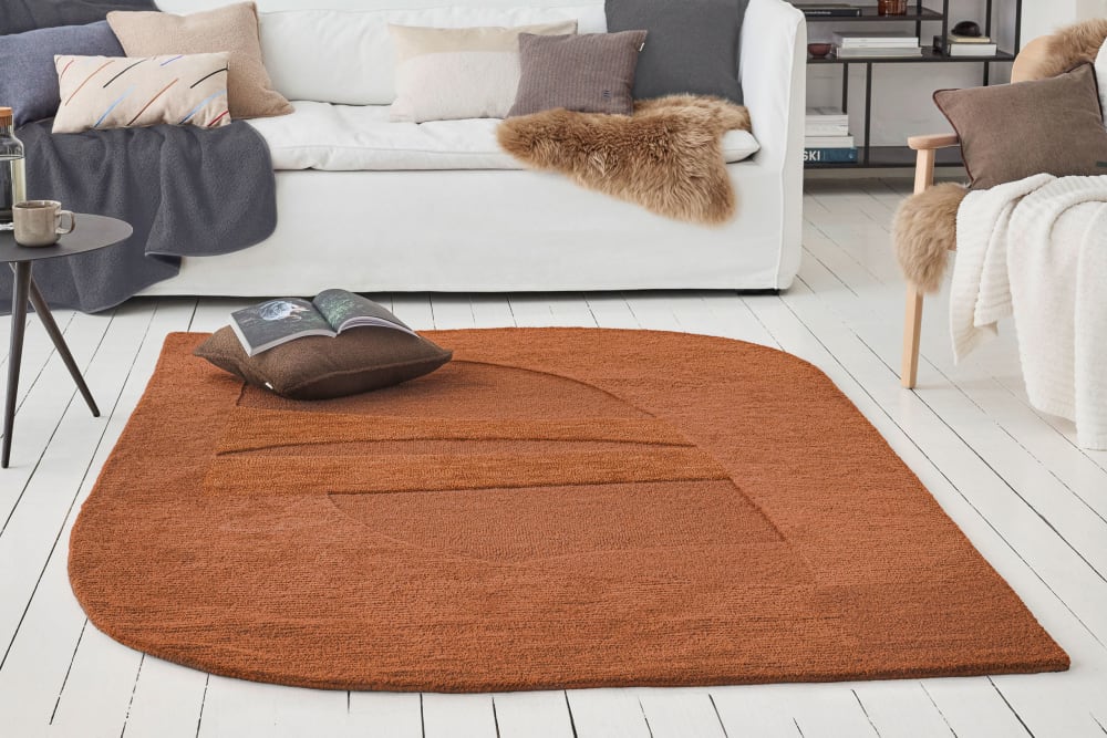 Tapis tufté à la main pure laine marron argile 110x170 — vue 3