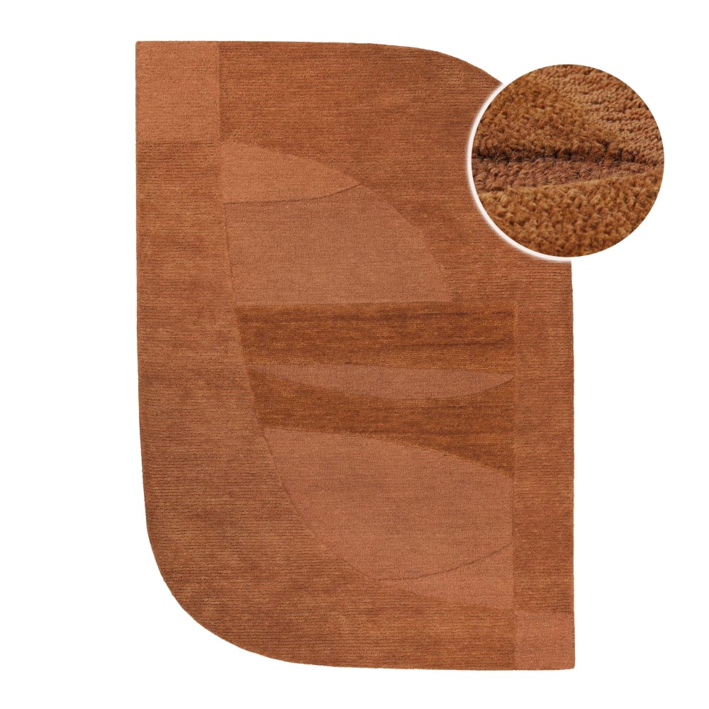 Tapis tufté à la main pure laine marron argile 110x170 — vue 4