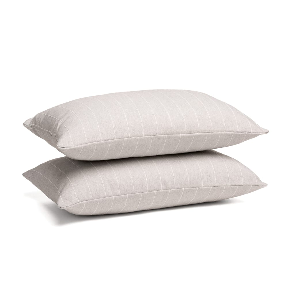 Lot de 2 housses de coussin en coton fil en relief gris 50x30 — vue 3