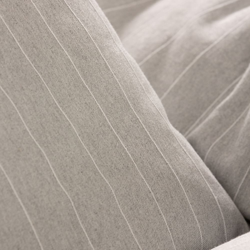Lot de 2 housses de coussin en coton fil en relief gris 50x30 — vue 4