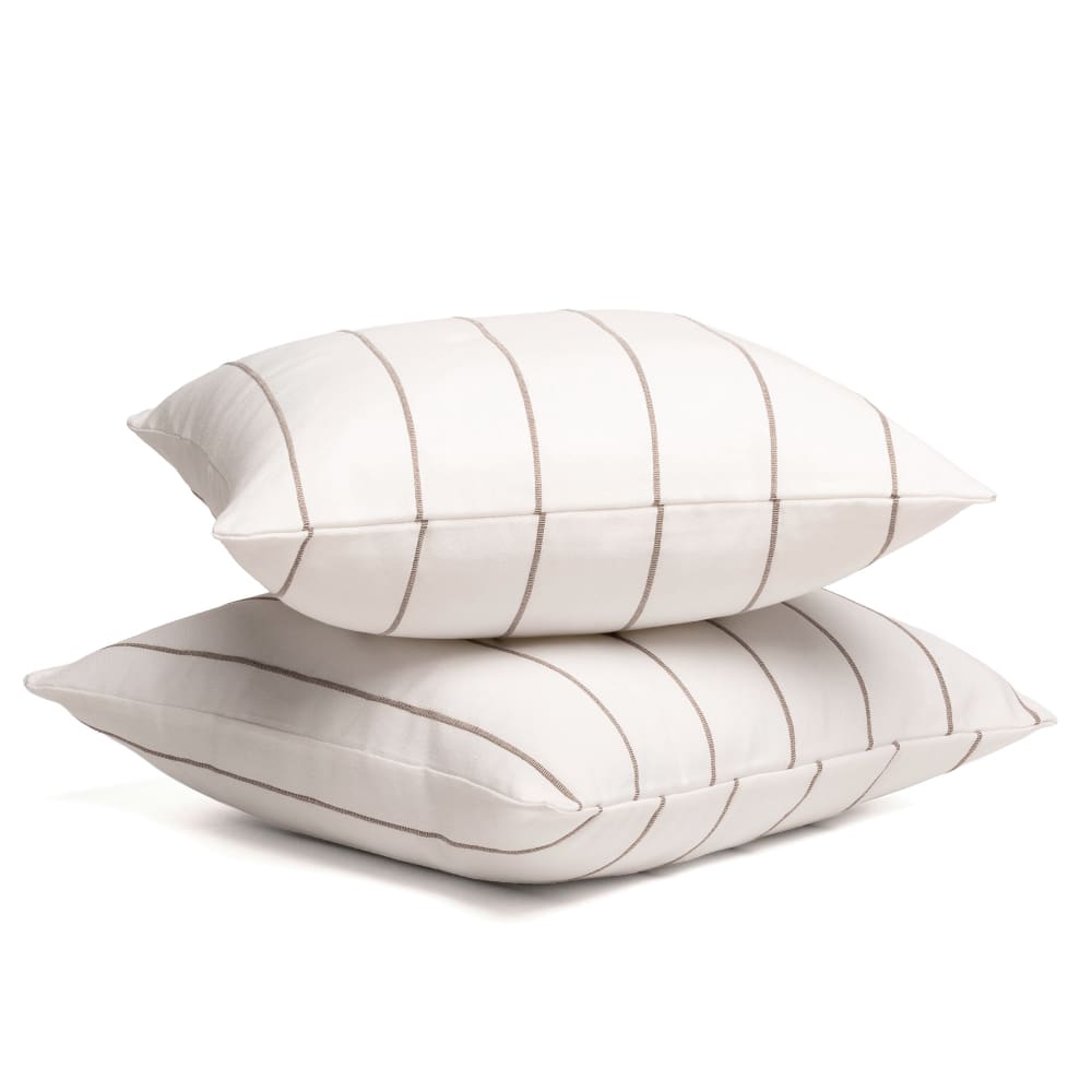 Lot de 2 housses de coussin en coton fil en relief teint lin 45x45 — vue 3