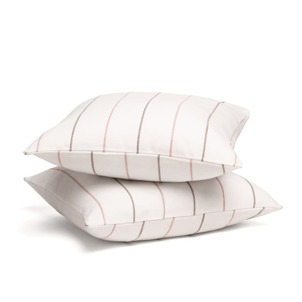 Lot de 2 housses de coussin en coton fil en relief teint rose 45x45 — vue 3