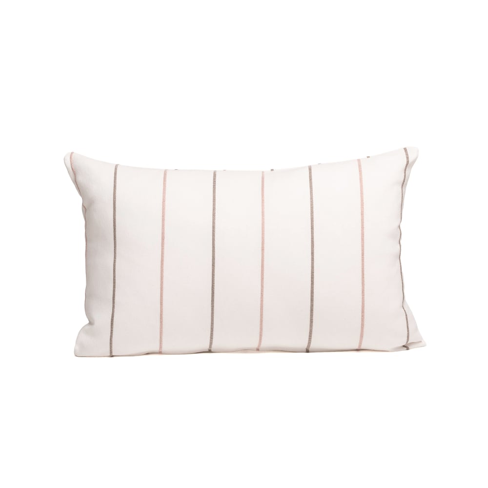 Lot de 2 housses de coussin en coton fil en relief teint rose 50x30