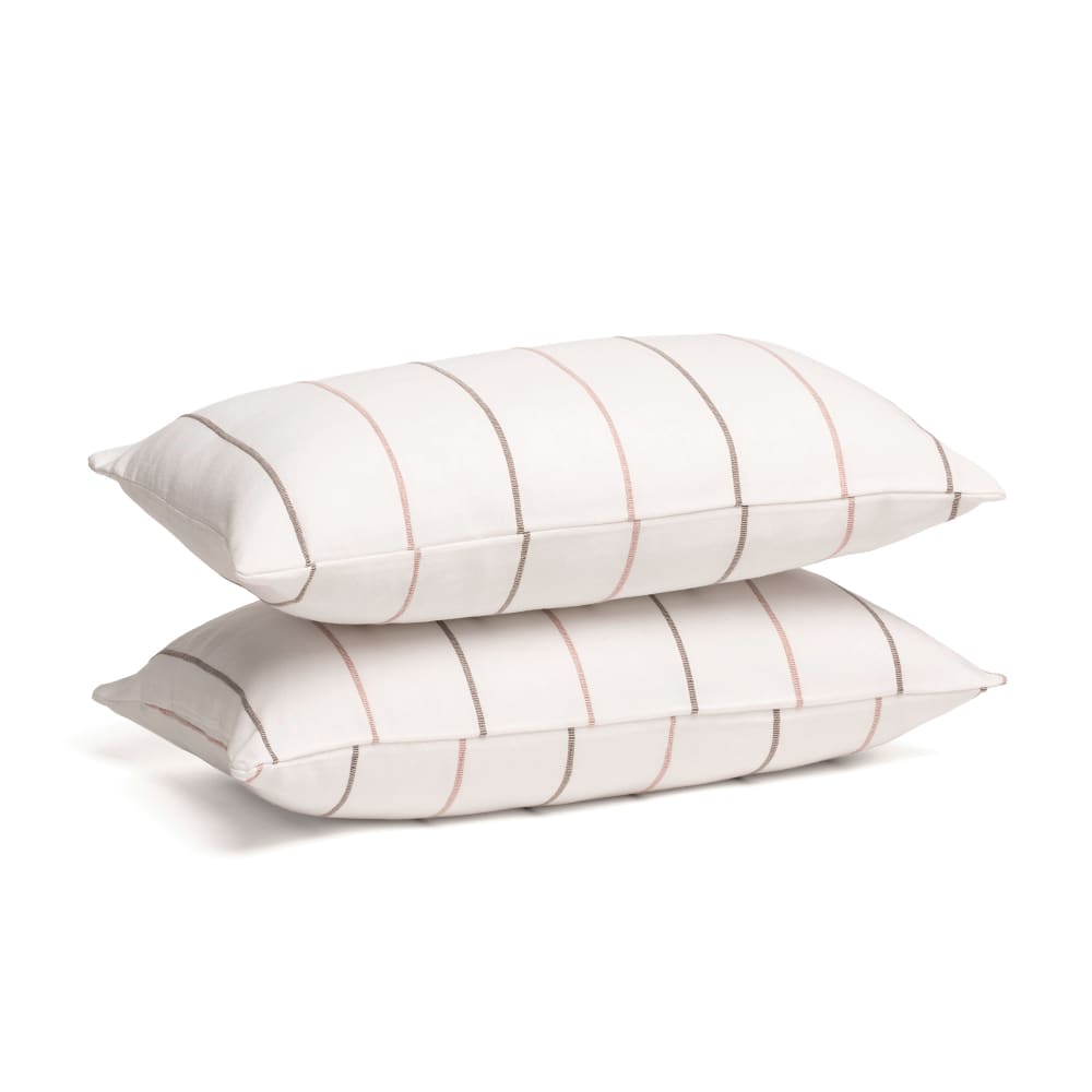 Lot de 2 housses de coussin en coton fil en relief teint rose 50x30 — vue 3